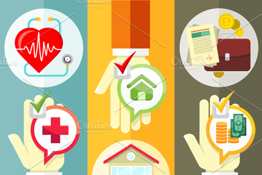 House, Business, Medical Insurance in Illustrations - product preview 8