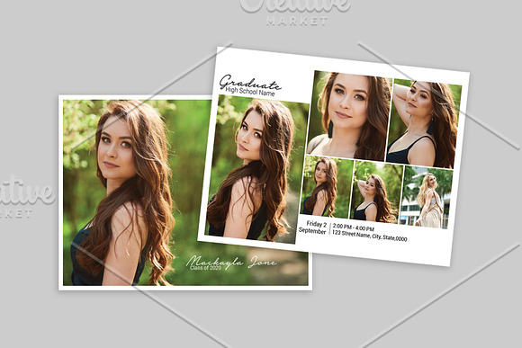 Senior Graduation Announcement V-11 in Card Templates - product preview 1