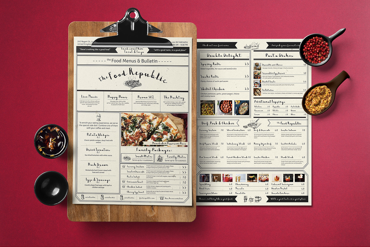 Casual Food News Menu in Flyer Templates - product preview 8