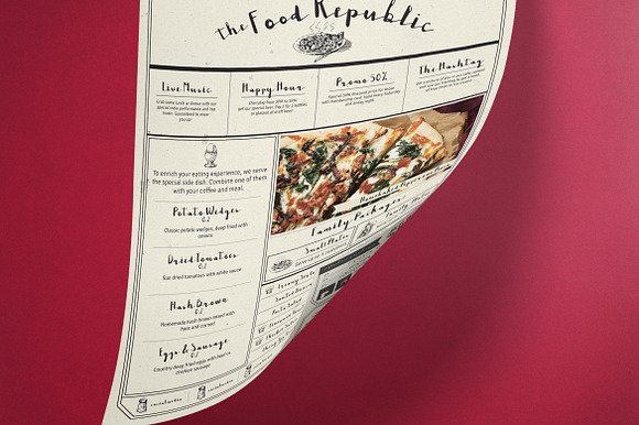 Casual Food News Menu in Flyer Templates - product preview 3