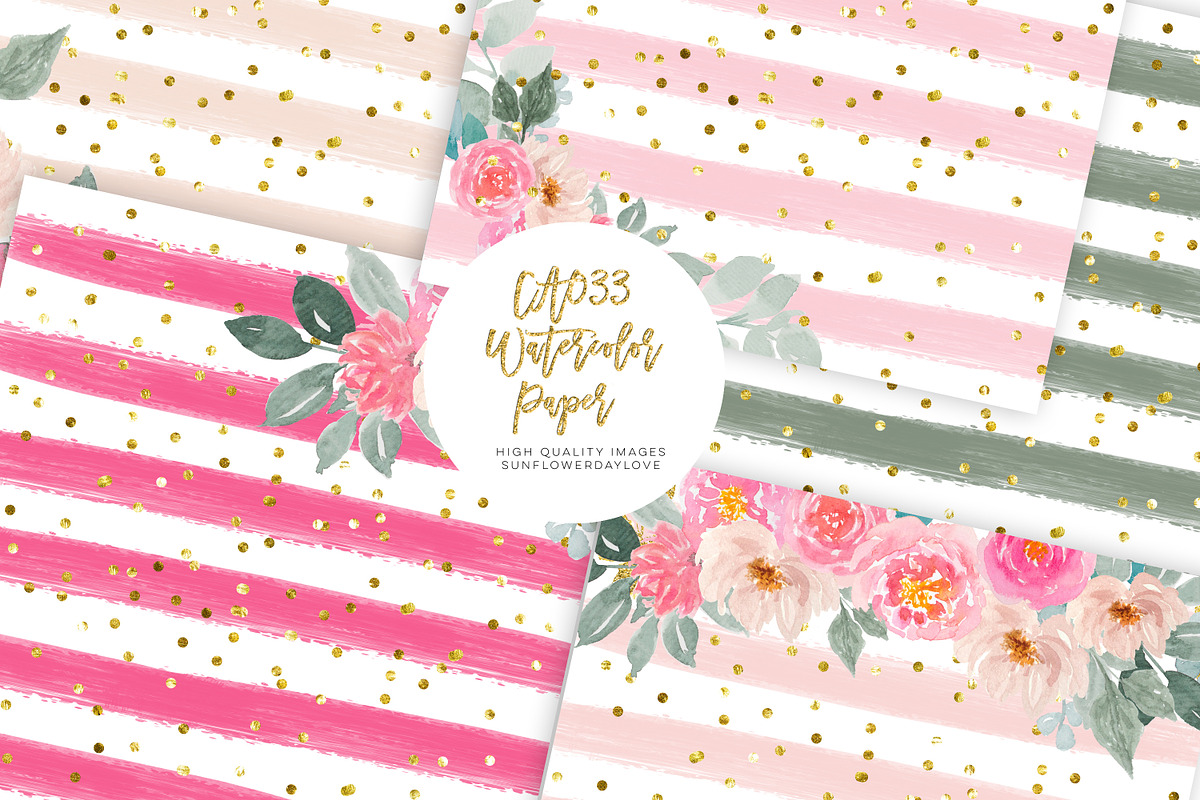 Pink Floral Digital Paper Pack in Textures - product preview 8