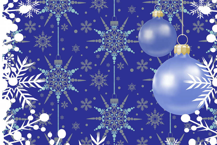 Christmas card, blue in Illustrations - product preview 8
