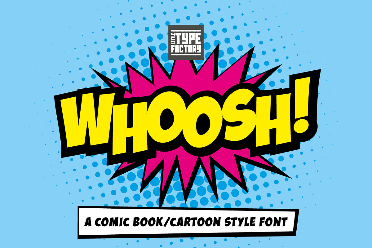 Whoosh comic book/cartoon font in Display Fonts - product preview 8