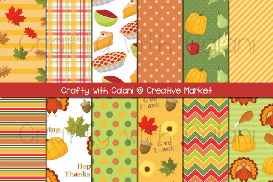 Thanksgiving Digital Paper in Graphics - product preview 8