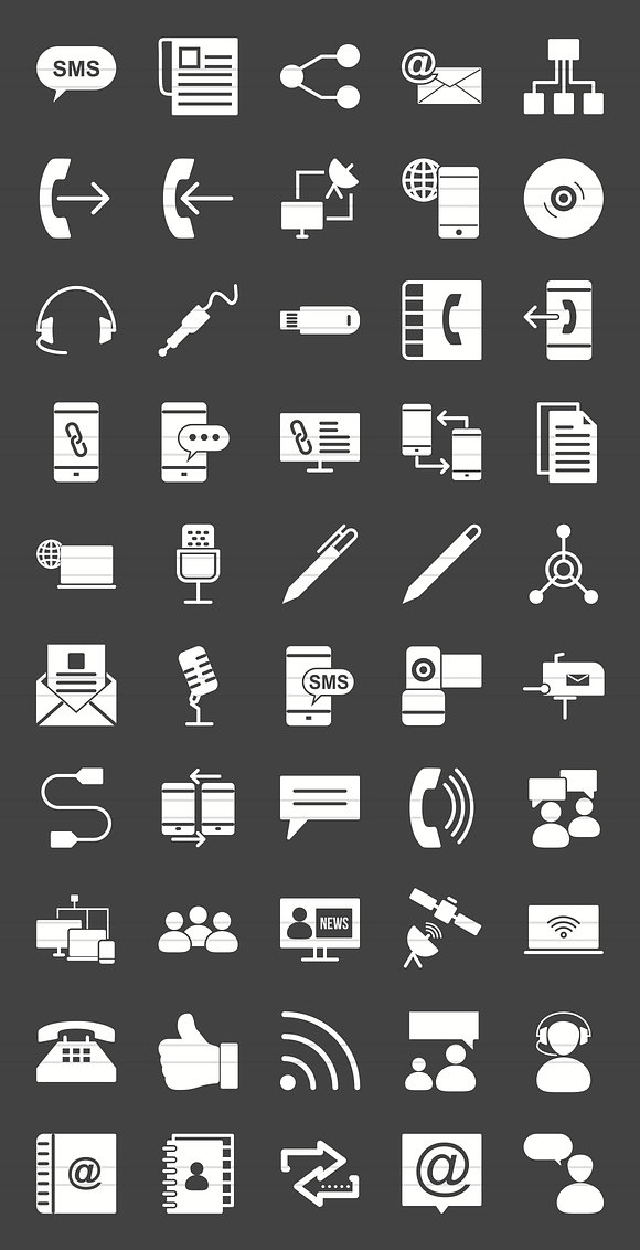 50 IT & Communication Glyph Inverted in Icons - product preview 1