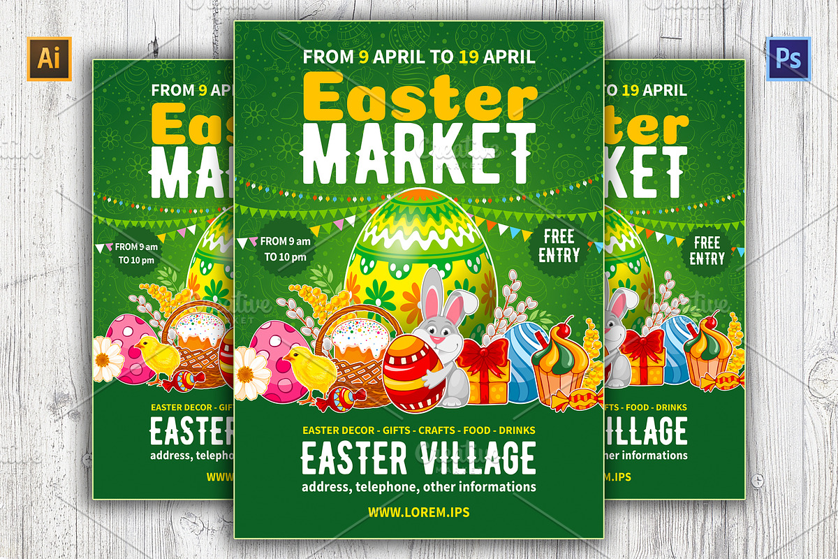 Template For Easter market flyer in Flyer Templates - product preview 8