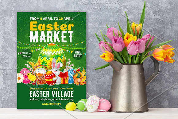 Template For Easter market flyer in Flyer Templates - product preview 1