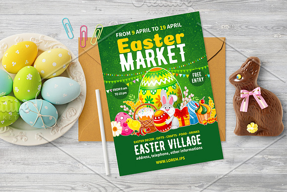 Template For Easter market flyer in Flyer Templates - product preview 2