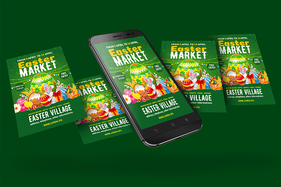 Template For Easter market flyer in Flyer Templates - product preview 4