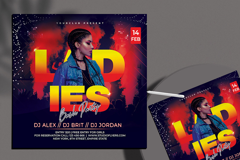 Ladies Bash Party - PSD Flyer in Flyer Templates - product preview 8