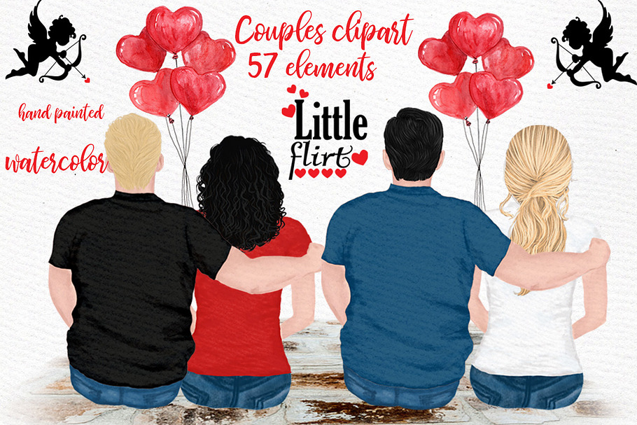 Couples clipart Valentines day