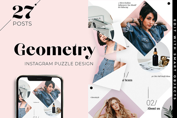 Geometry Instagram Puzzle Template