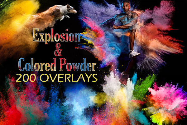 200 Explosion colored powder overlay