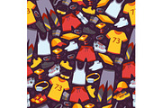 Sport clothes in seamless pattern