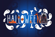 Halloween typography poster, vector