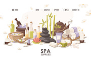 Spa center website design, vector