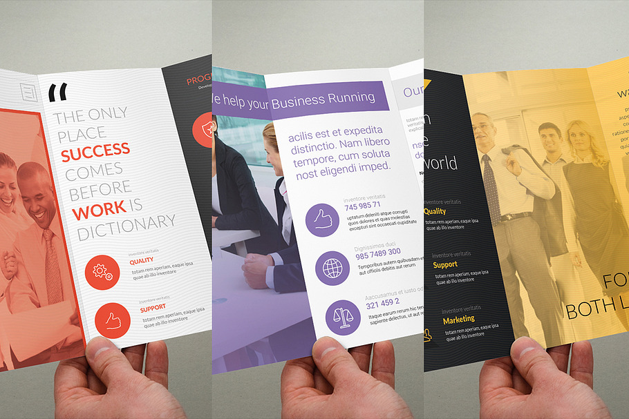 Bundle - 3 Trifold Business Brochure in Brochure Templates - product preview 8