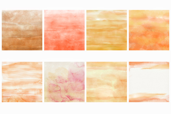 ORANGE WATERCOLOR BACKGROUNDS in Textures - product preview 4
