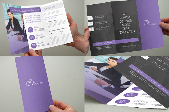 Bundle - 3 Trifold Business Brochure in Brochure Templates - product preview 1