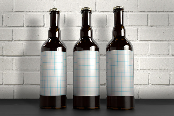 The 3 Beer Bottles Mockup in Branding Mockups - product preview 1