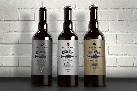 The 3 Beer Bottles Mockup in Branding Mockups - product preview 3