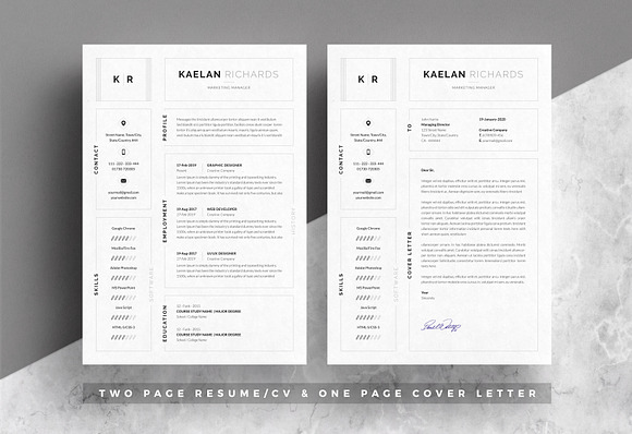 Resume Template Word | Clean Resume in Letter Templates - product preview 2