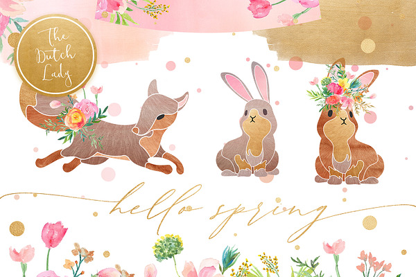 Hello Spring Clipart Set