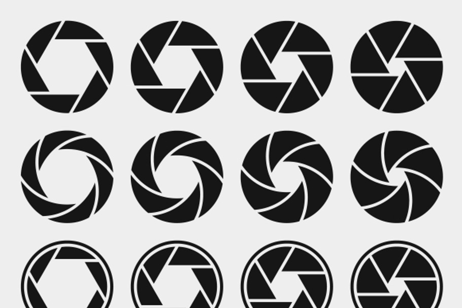 Camera shutter icons in Graphics - product preview 8