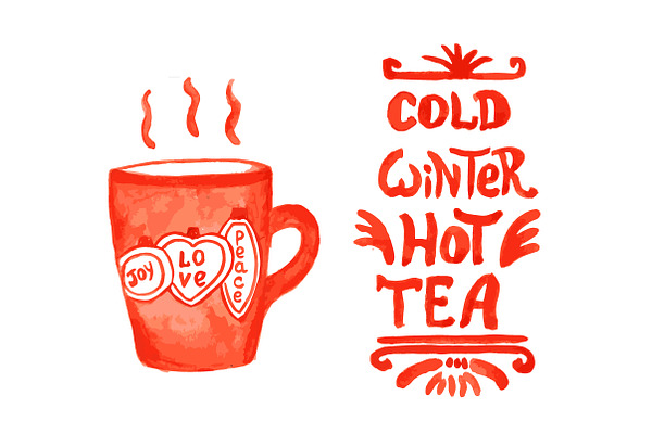 Hot winter drinks collection