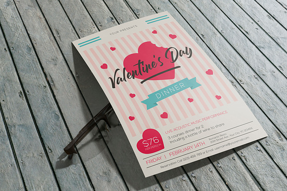 Valentines Day Dinner Flyers in Flyer Templates - product preview 4