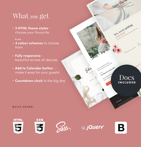 Save the Date - HTML Wedding Theme in HTML/CSS Themes - product preview 1