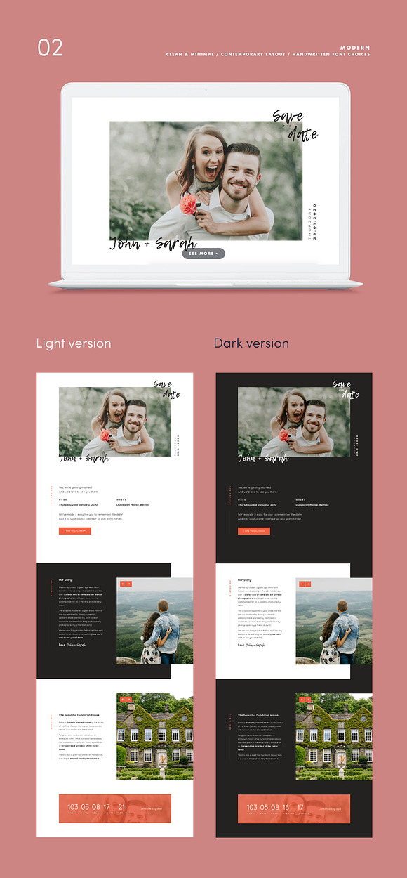 Save the Date - HTML Wedding Theme in HTML/CSS Themes - product preview 3