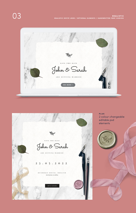 Save the Date - HTML Wedding Theme in HTML/CSS Themes - product preview 4