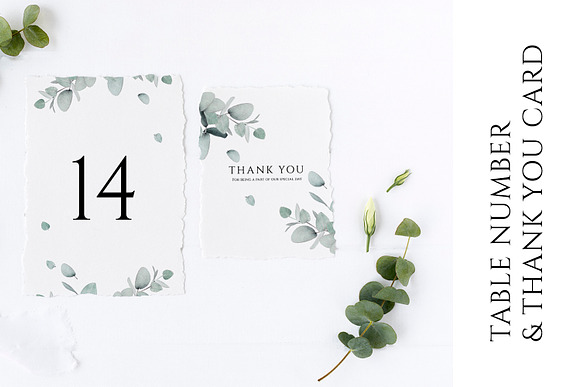 Eucalyptus Wedding Invitation Suite in Wedding Templates - product preview 2