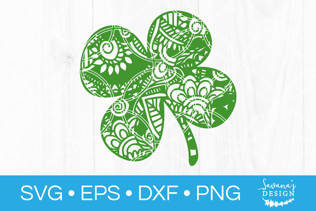 Four Leaf Clover Mandala SVG in Illustrations - product preview 8