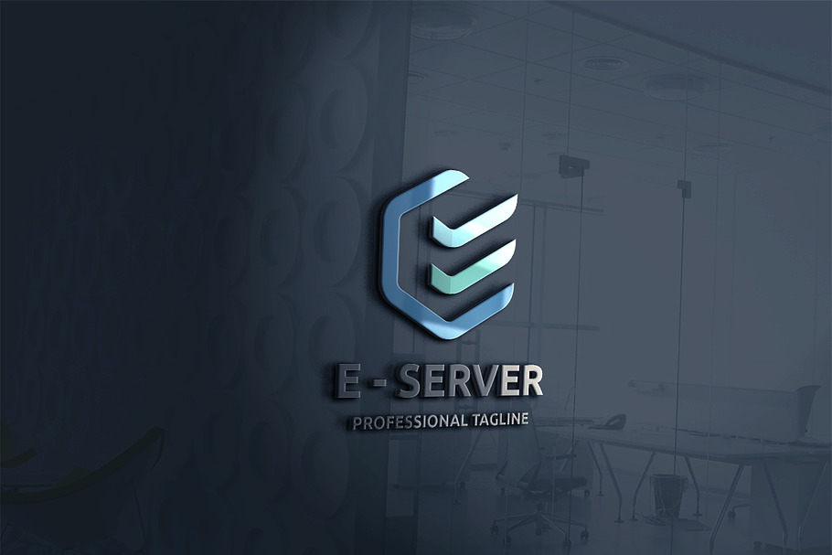 E - Server Letter E Logo in Logo Templates - product preview 8