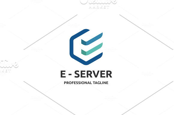 E - Server Letter E Logo in Logo Templates - product preview 2