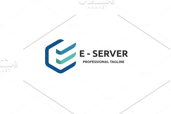 E - Server Letter E Logo in Logo Templates - product preview 3