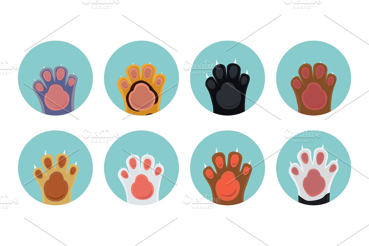 Cat paw icons in Illustrations - product preview 8