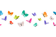 Color flying butterflies seamless