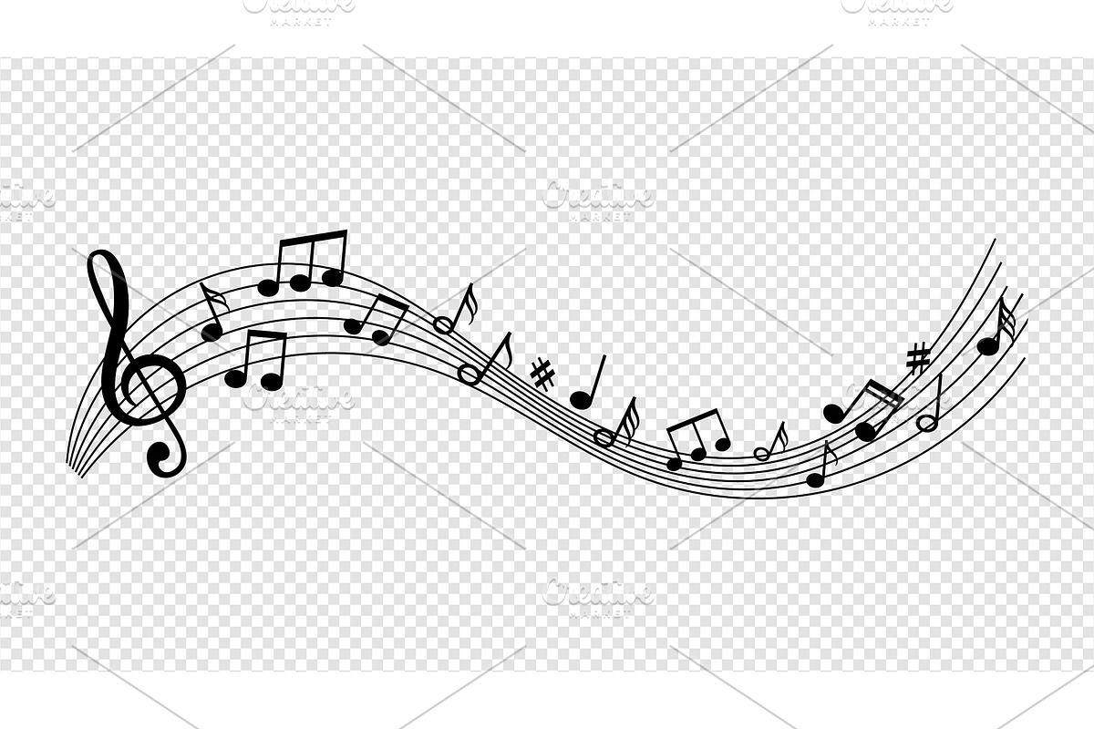 Music wave with notes in Illustrations - product preview 8