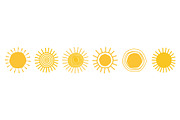 Doodle sun icons