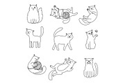 Cats line doodles