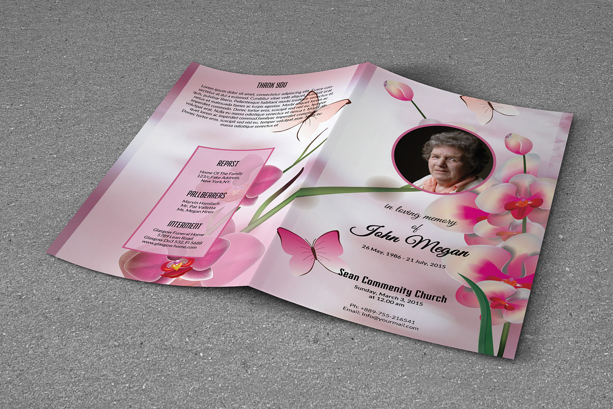 Funeral Program Template-T244 in Brochure Templates - product preview 8