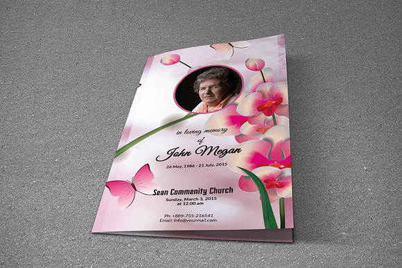 Funeral Program Template-T244 in Brochure Templates - product preview 3