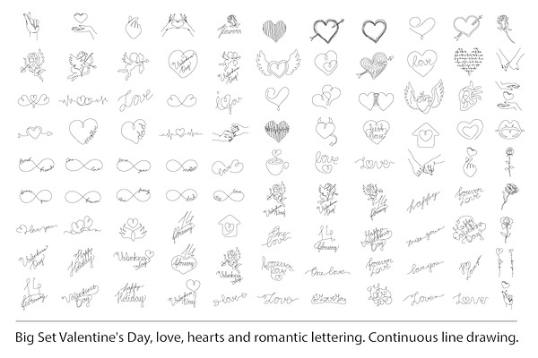 Big Love set. 99 Valentines Elements