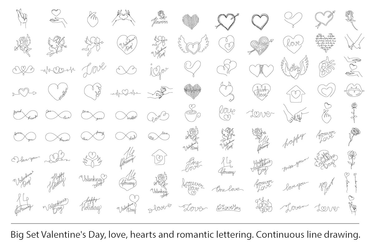 Big Love set. 99 Valentines Elements in Illustrations - product preview 8