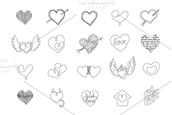 Big Love set. 99 Valentines Elements in Illustrations - product preview 1