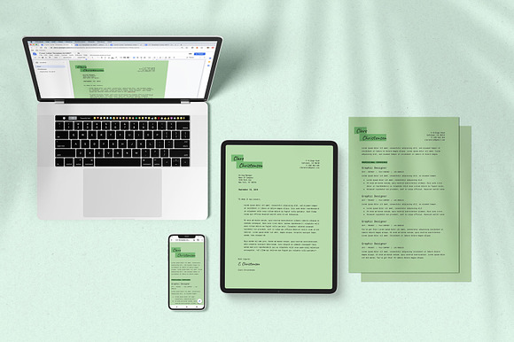 Mint Google Docs Resume Template in Resume Templates - product preview 2