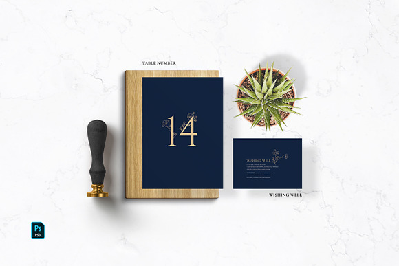 Navy Elegant Wedding Suite in Wedding Templates - product preview 3